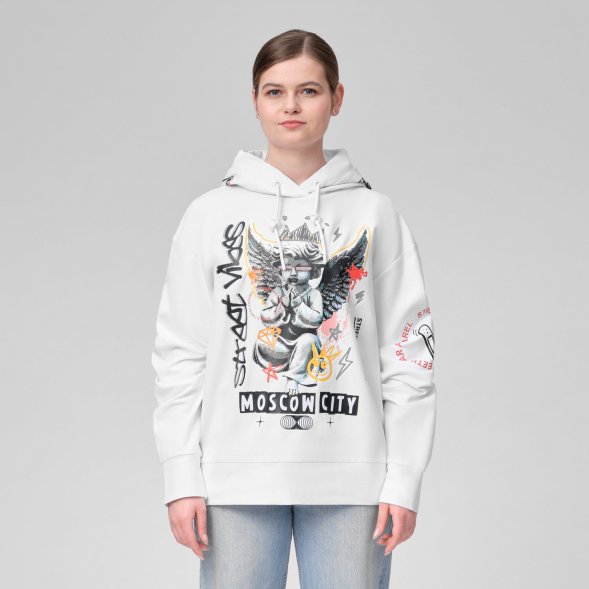 Худи с капюшоном ALEX белый, размер XL Moscow 