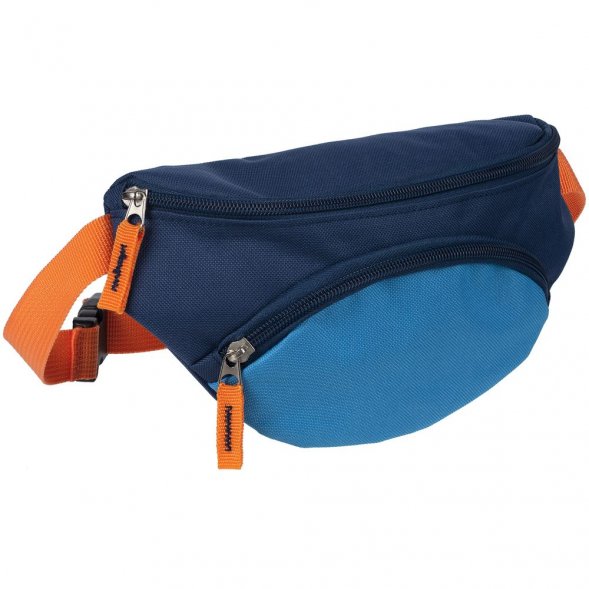 Поясная сумка детская Kiddo, синяя с голубым 