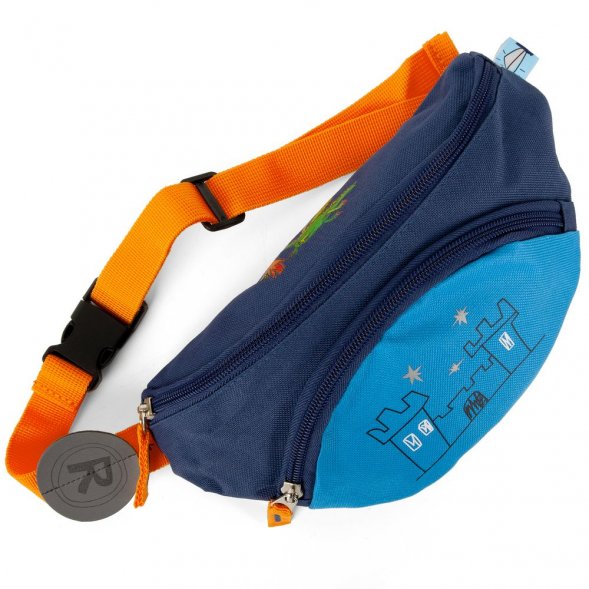 Поясная сумка детская Kiddo, синяя с голубым 