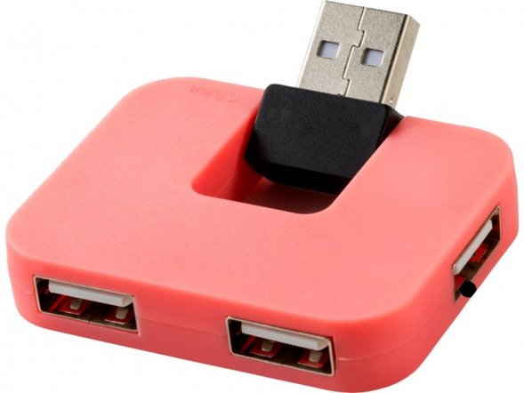 USB Hub Gaia на 4 порта, розовый 