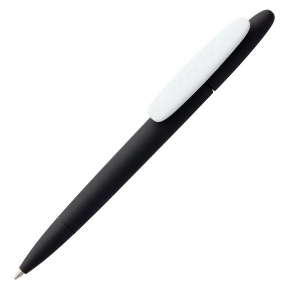 Ручка шариковая Prodir DS5 TRR-P Soft Touch, черная с белым 