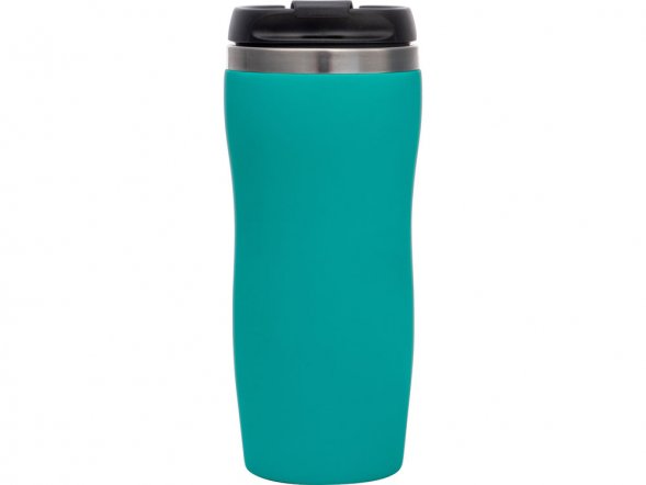 Термокружка Mony Steel 350 мл, soft touch, бирюзовый 320C (P) 