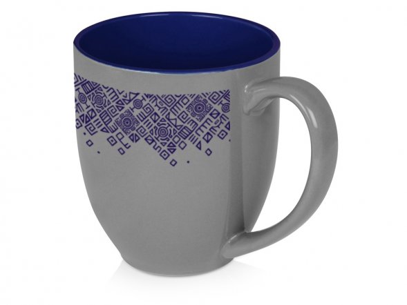 Кружка керамическая Gracy 450мл, серый/темно-синий 