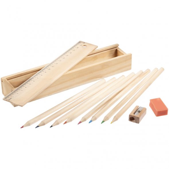 Набор цветных карандашей Spasso в деревянном пенале 