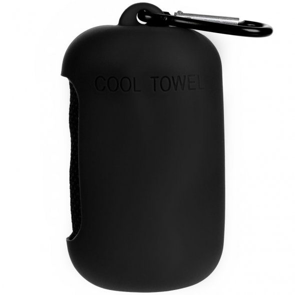 Охлаждающее полотенце Narvik в силиконовом чехле, черное 