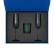 Подарочный набор свеча Enigma + 2 бокала для шампанского Emerald в синей коробке 