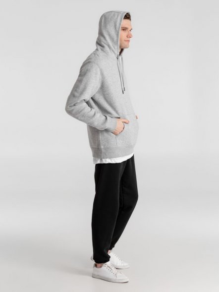 Толстовка с капюшоном унисекс King, серый меланж 