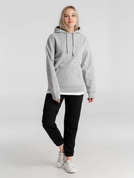 Толстовка с капюшоном унисекс King, серый меланж 
