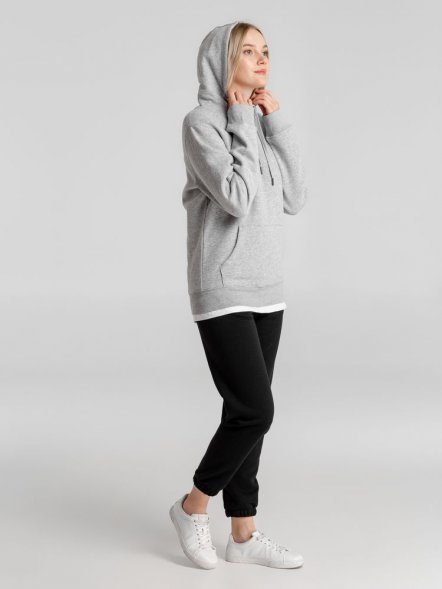 Толстовка с капюшоном унисекс King, серый меланж 