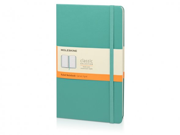 Записная книжка Moleskine Classic (в линейку) в твердой обложке, Large (13х21см), морская волна 
