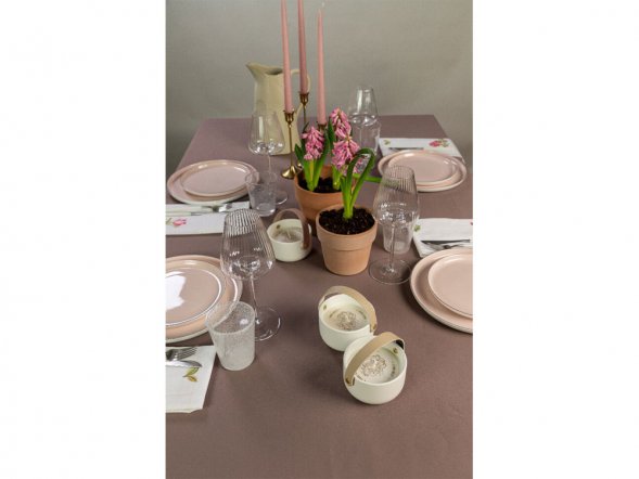 Свеча Valerie Concept с крышкой CNDL 5 GRN, белый/бежевый/зеленый 