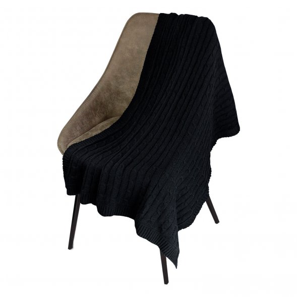 Плед Fado вязаный, темно-синий (без подарочной коробки) 