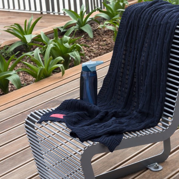 Плед Fado вязаный, темно-синий (без подарочной коробки) 