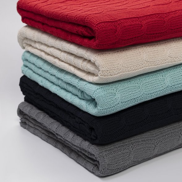 Плед Fado вязаный, темно-синий (без подарочной коробки) 