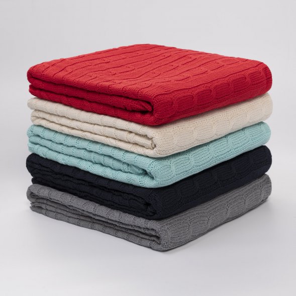 Плед Fado вязаный, темно-синий (без подарочной коробки) 