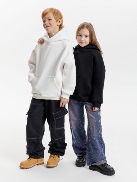 Худи детское оверсайз Junipero, молочное (белое) 