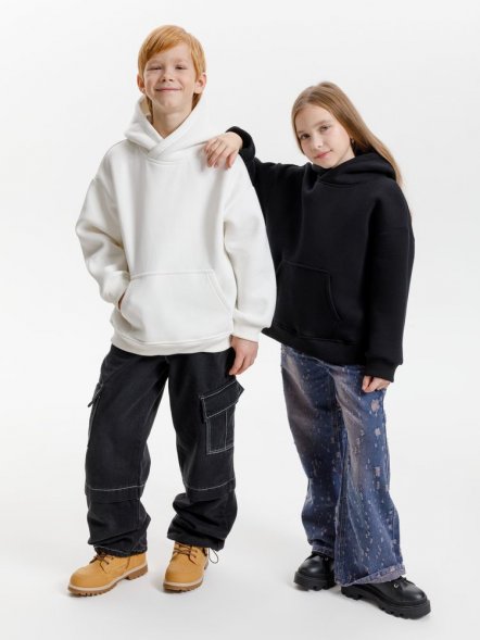 Худи детское оверсайз Junipero, молочное (белое) 