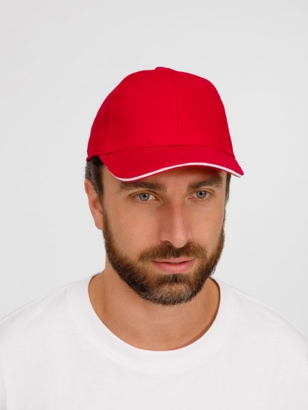 Бейсболка Buffalo, красная с белым 