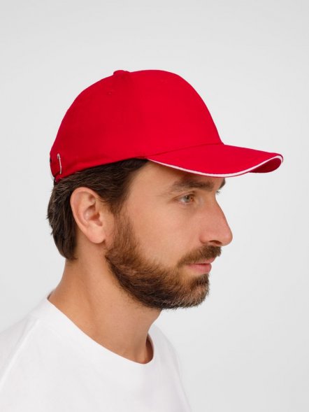 Бейсболка Buffalo, красная с белым 