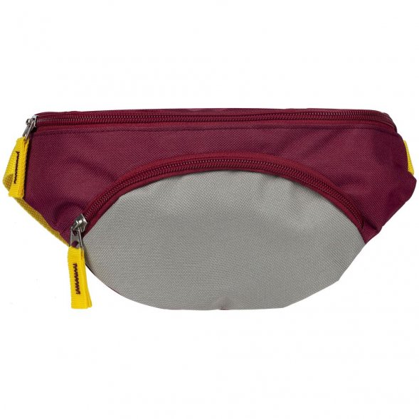 Поясная сумка детская Kiddo, бордовая с серым 