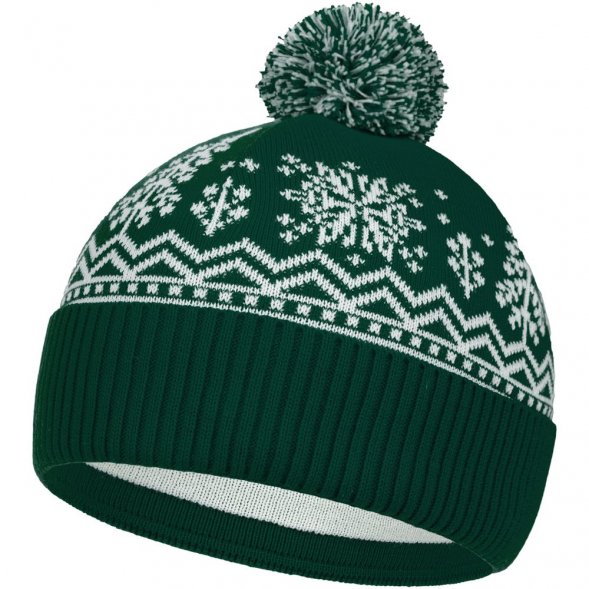 Шапка Elnik, зеленая с молочно-белым 