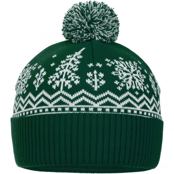 Шапка Elnik, зеленая с молочно-белым 