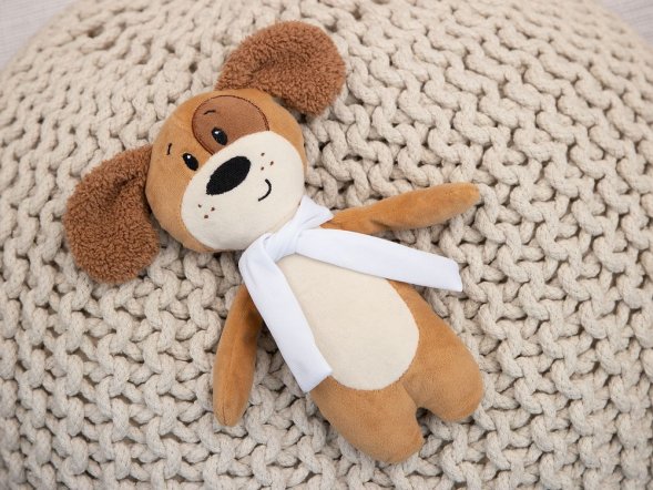 Мягкая игрушка Beastie Toys, собачка с белым шарфом 