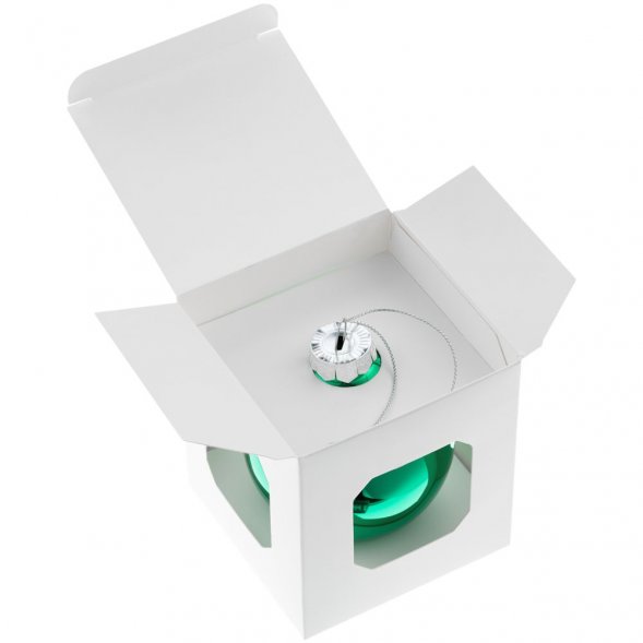 Елочный шар Finery Gloss, 8 см, глянцевый зеленый 