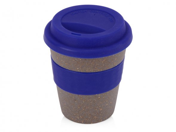 Стакан с силиконовой крышкой Cafe, темно-синий 