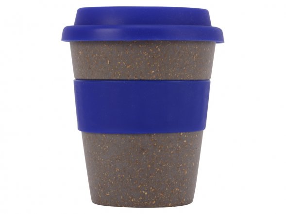 Стакан с силиконовой крышкой Cafe, темно-синий 