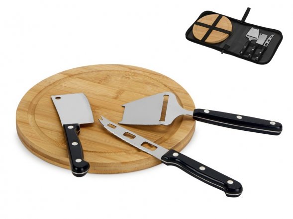 Набор для сыра с приборами Fabrizio, черный 