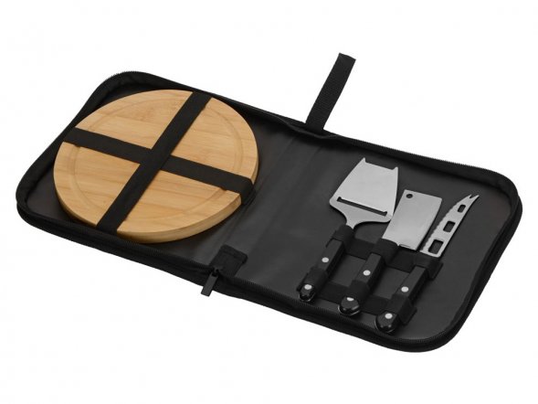 Набор для сыра с приборами Fabrizio, черный 