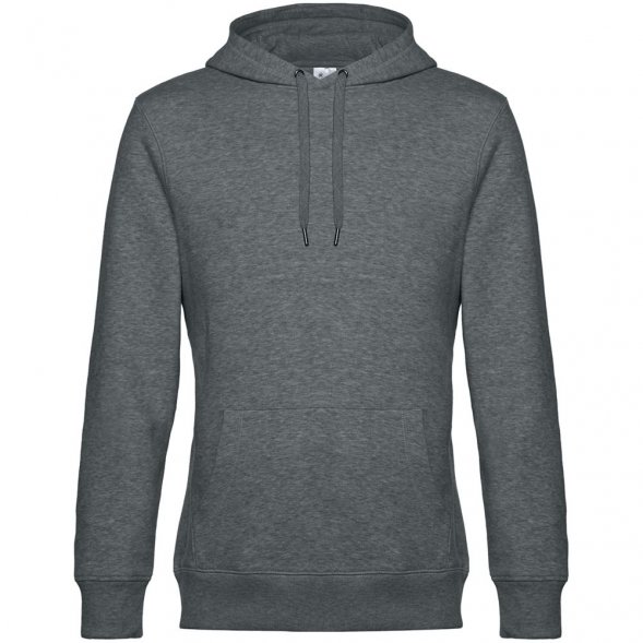 Толстовка с капюшоном унисекс King, темно-серый меланж 