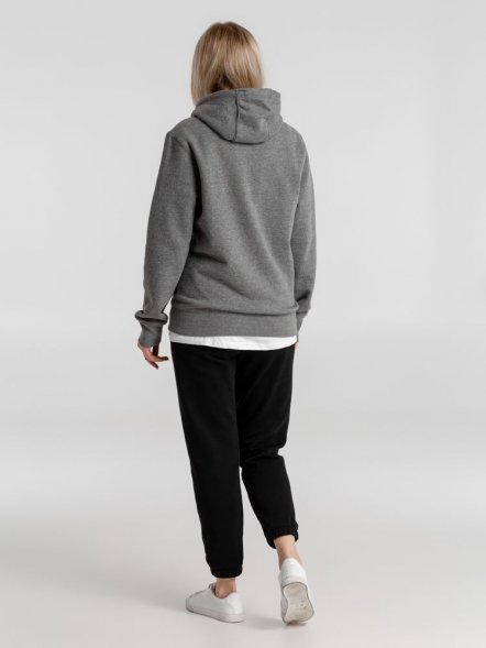 Толстовка с капюшоном унисекс King, темно-серый меланж 