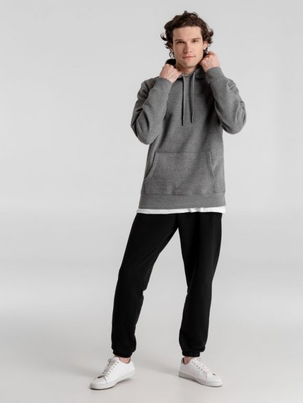 Толстовка с капюшоном унисекс King, темно-серый меланж 