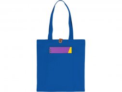 Cумка Clip из хлопка 340 г/м2 с застежкой из экокожи, синий