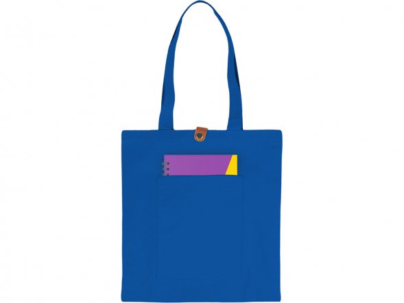 Cумка Clip из хлопка 340 г/м2 с застежкой из экокожи, синий 