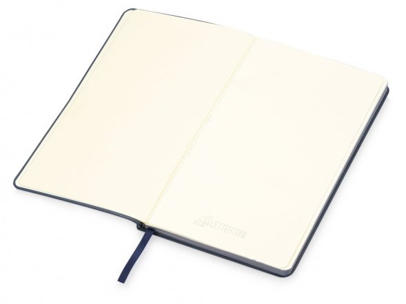 Блокнот Notepeno 130x205 мм с тонированными линованными страницами, темно-синий 