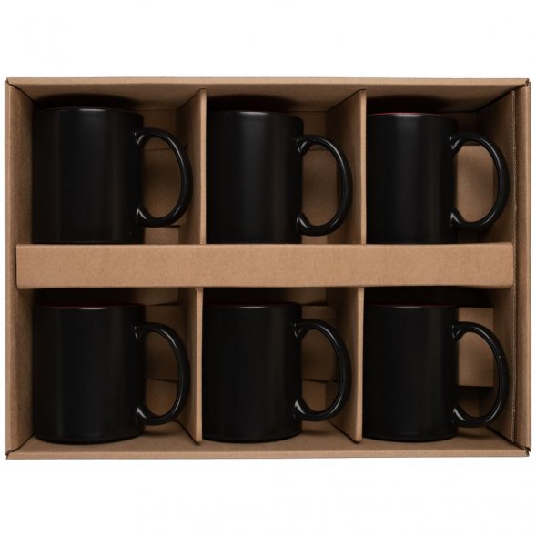 Набор из 6 кружек-хамелеонов On Display, красно-черный 