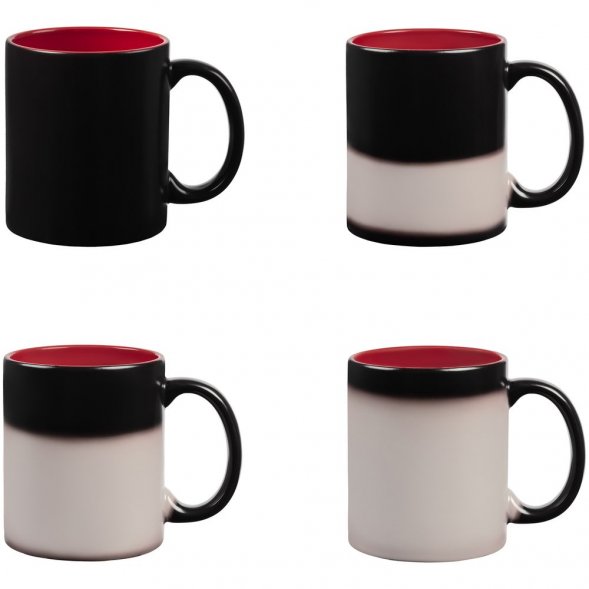 Набор из 6 кружек-хамелеонов On Display, красно-черный 