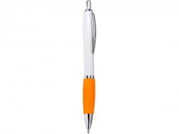 Ручка пластиковая шариковая CARREL с антибактериальным покрытием, белый/апельсин