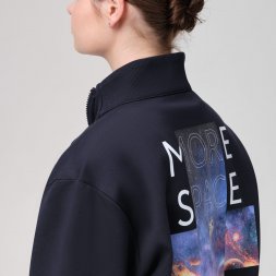 Толстовка на молнии ASTIN темно-синяя, размер L SPACE