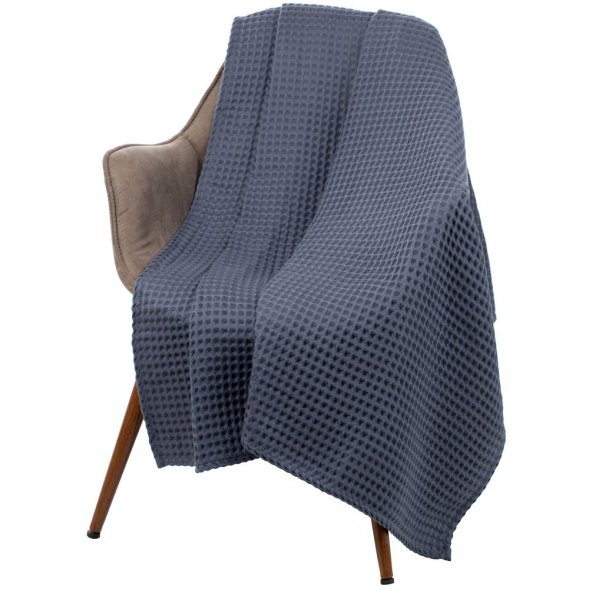 Плед Boho, темно-синий (графит) 