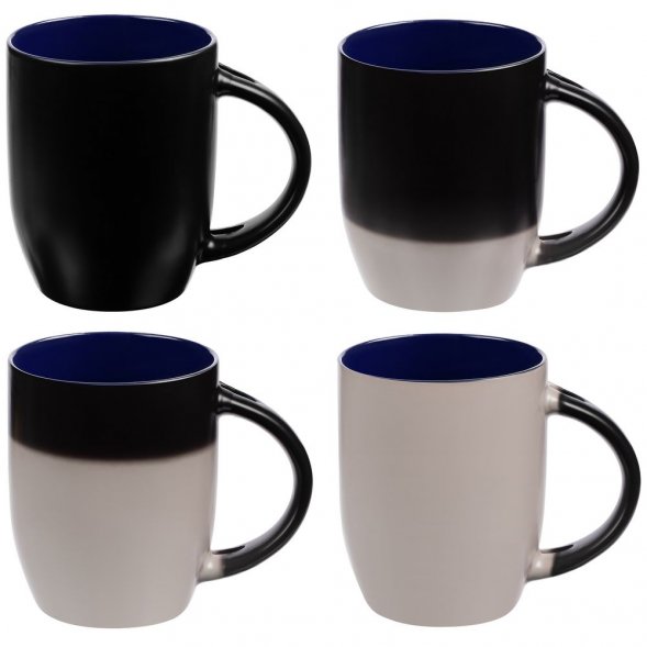 Кружка-хамелеон Melty с ложкой, черная с синим 