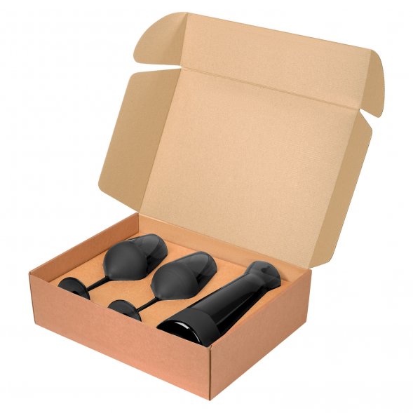 Подарочный набор декантер + 2 бокала для вина Black Edition, черный 