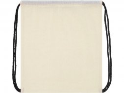 Рюкзак со шнурком Oregon, имеет цветные веревки, изготовлен из хлопка 100 г/м2, бежевый/черный