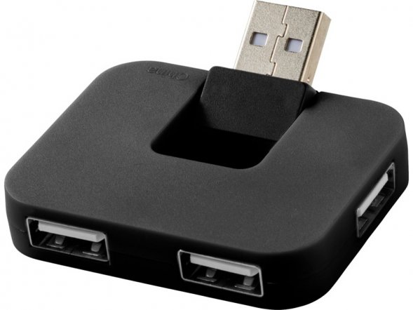 USB Hub Gaia на 4 порта, черный 