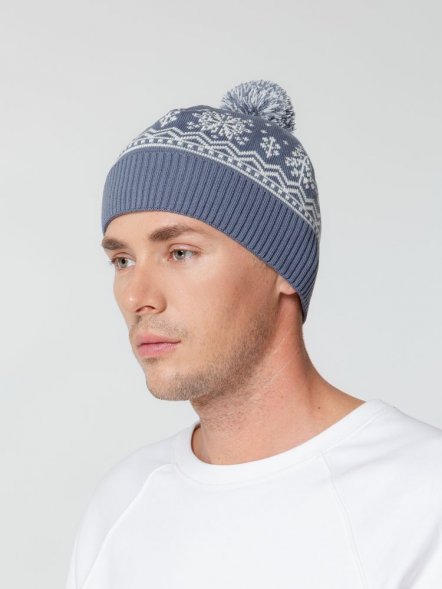 Шапка Elnik, серая с молочно-белым 