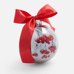 Елочный шар Finery Gloss, 8 см, глянцевый серебристый