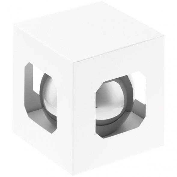 Елочный шар Finery Gloss, 8 см, глянцевый серебристый 